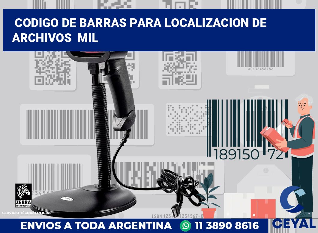 codigo de barras para localizacion de archivos  mil