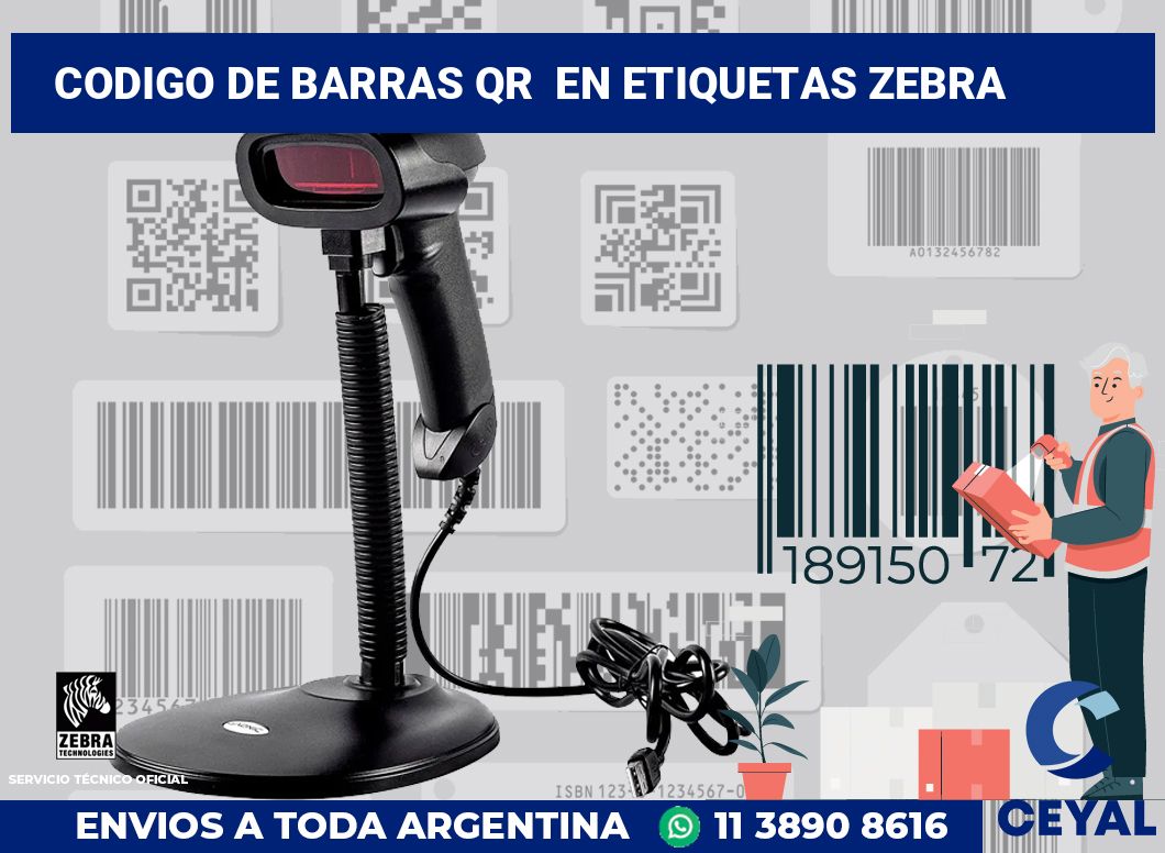 codigo de barras qr en etiquetas Zebra