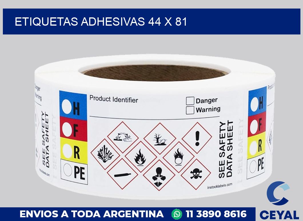 etiquetas adhesivas 44 x 81