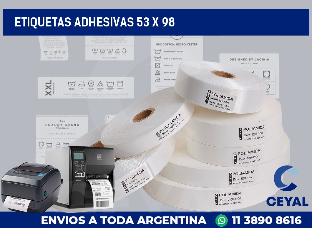 etiquetas adhesivas 53 x 98