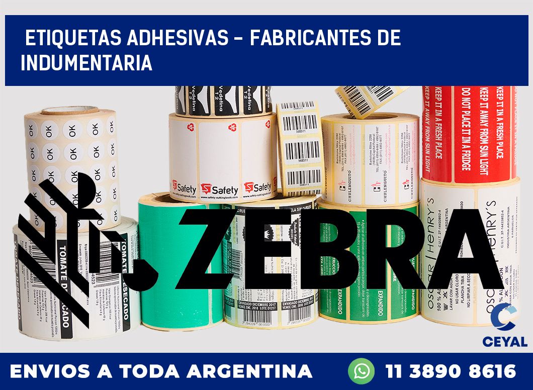 etiquetas adhesivas - Fabricantes de indumentaria