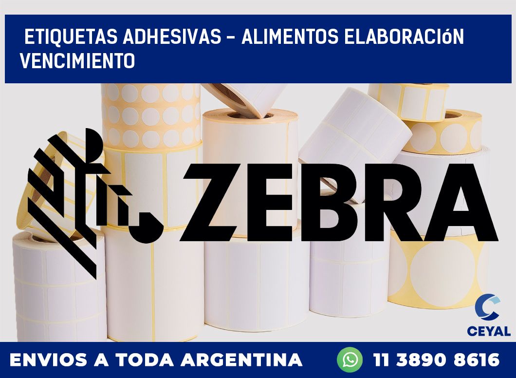 etiquetas adhesivas – alimentos elaboración vencimiento