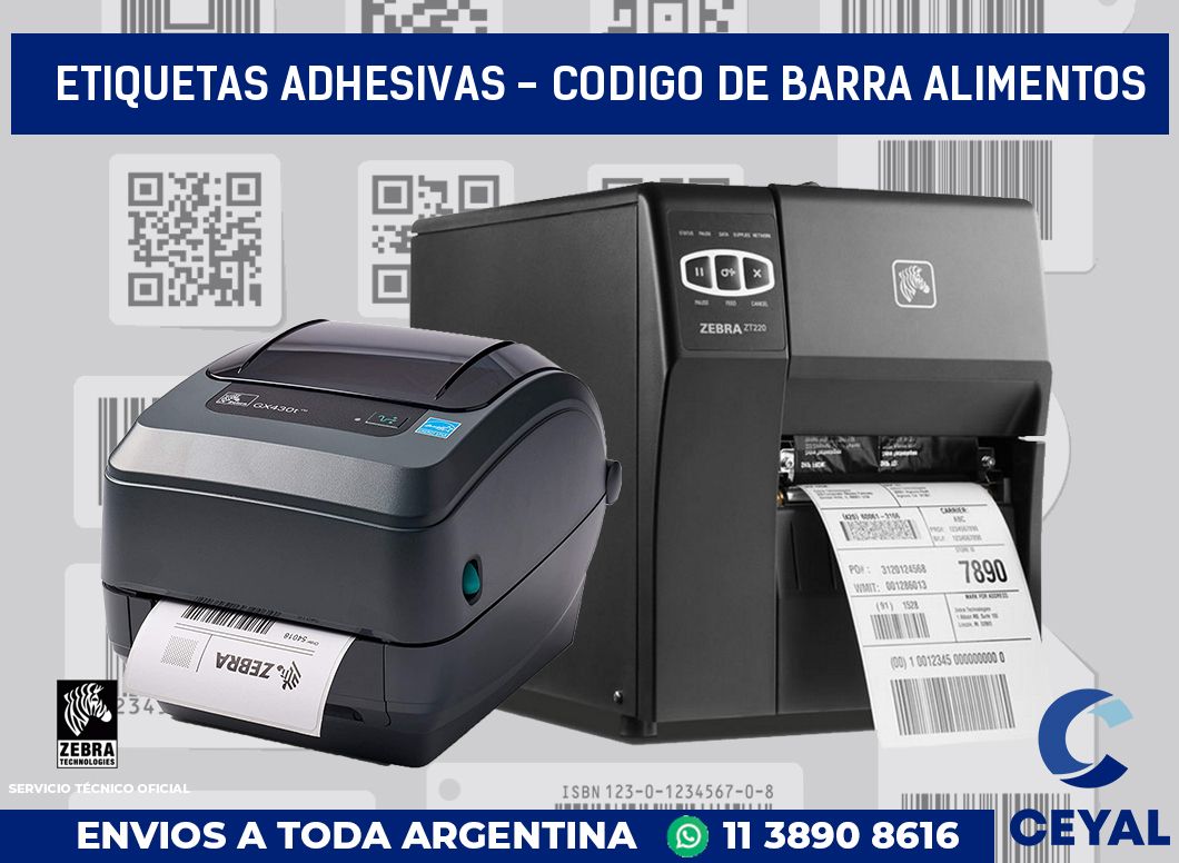 etiquetas adhesivas - codigo de barra alimentos