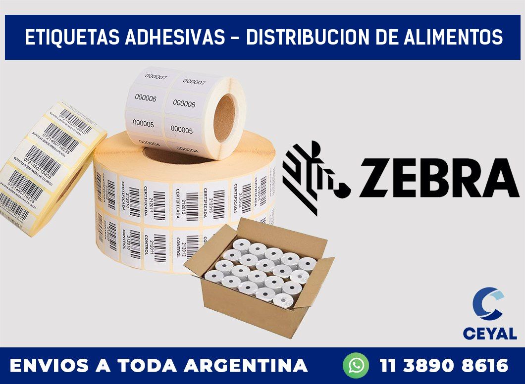 etiquetas adhesivas - distribucion de alimentos