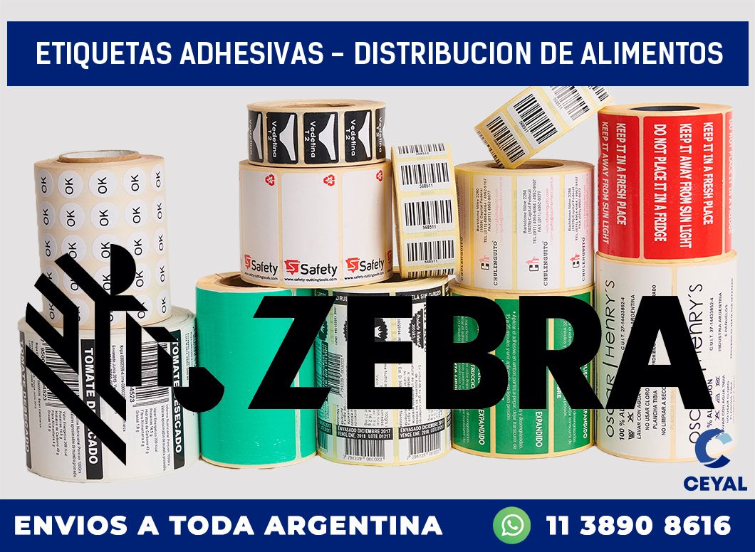 etiquetas adhesivas – distribucion de alimentos