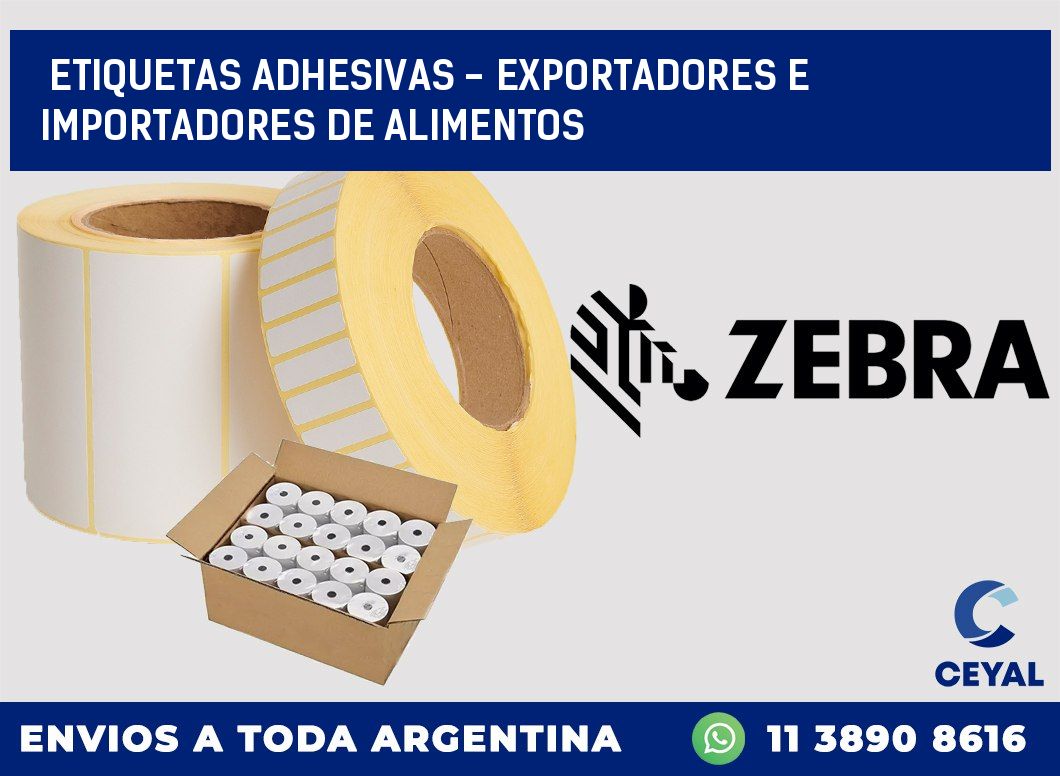 etiquetas adhesivas - exportadores e importadores de alimentos