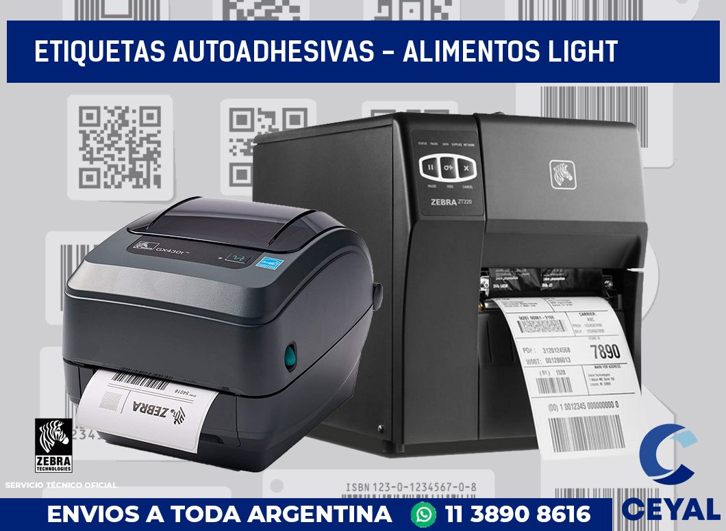 etiquetas autoadhesivas - alimentos light