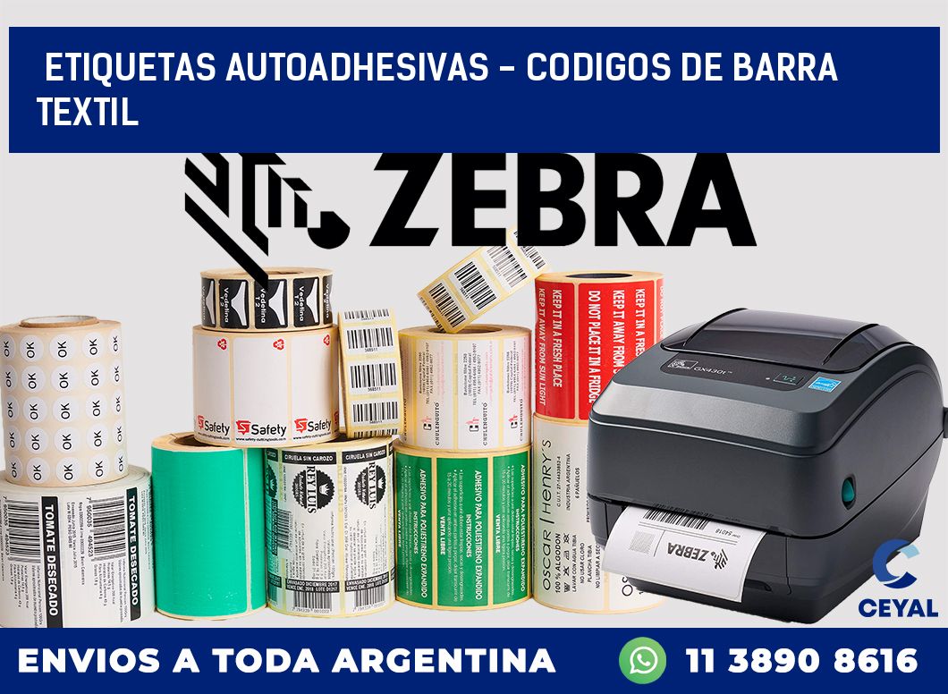 etiquetas autoadhesivas – codigos de barra textil