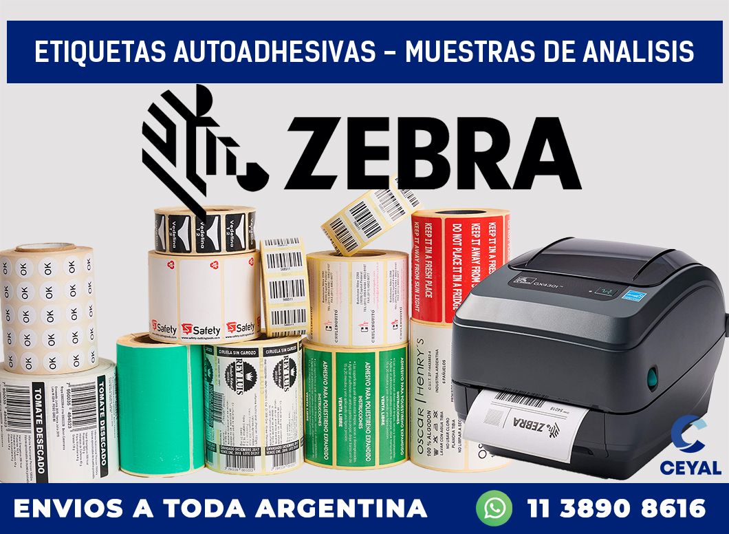 etiquetas autoadhesivas - muestras de analisis