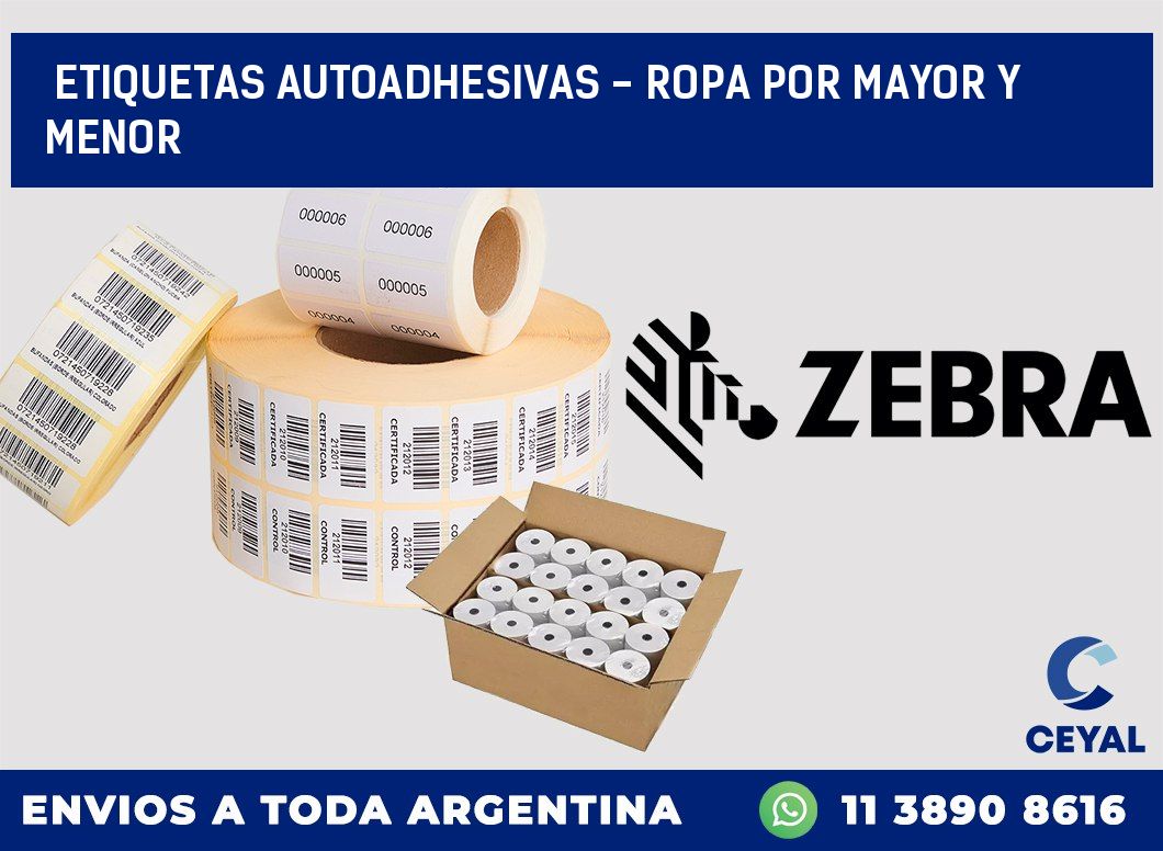 etiquetas autoadhesivas - ropa por mayor y menor