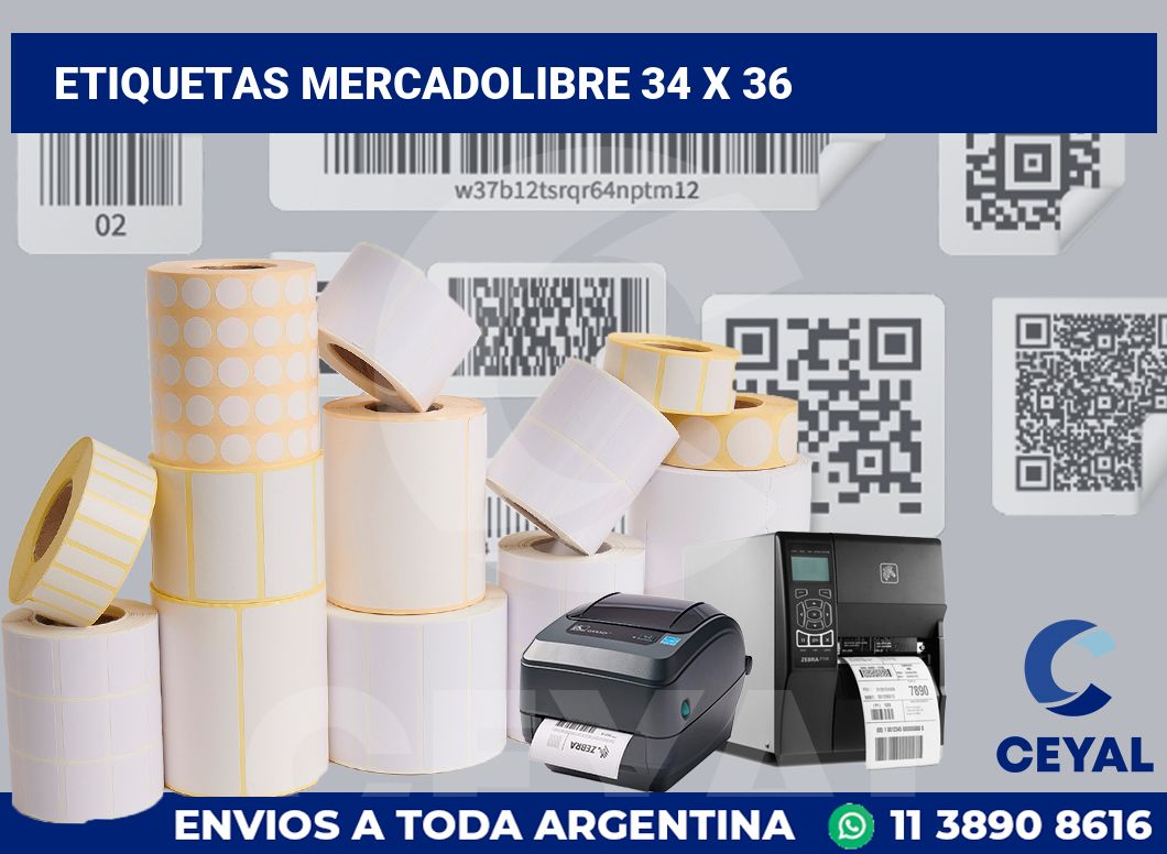 etiquetas mercadolibre 34 x 36