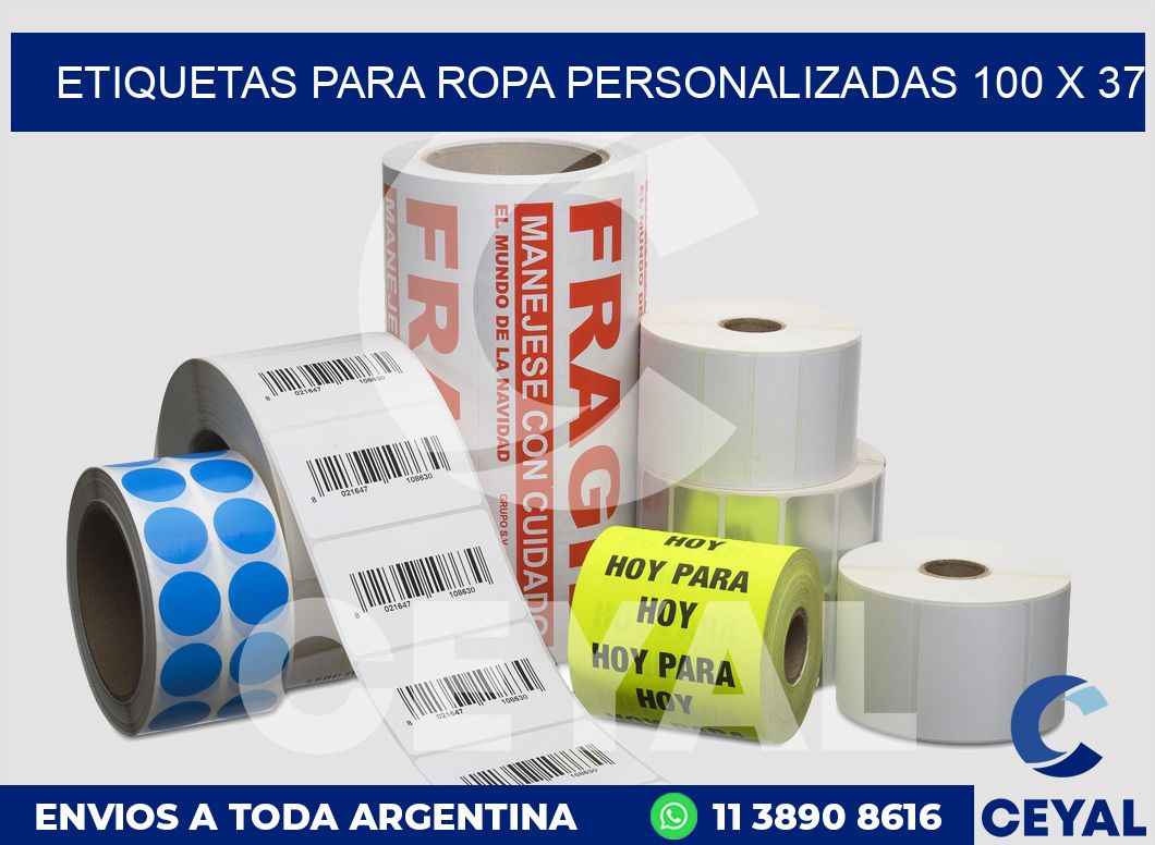 etiquetas para ropa personalizadas 100 x 37