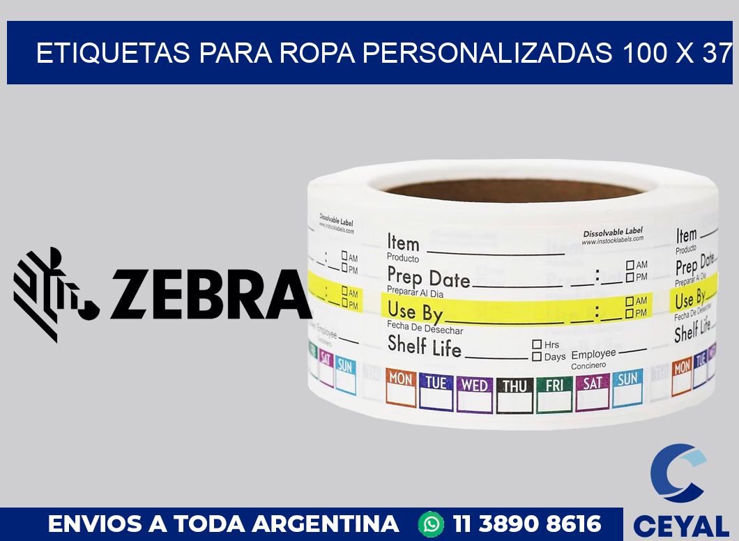 etiquetas para ropa personalizadas 100 x 37
