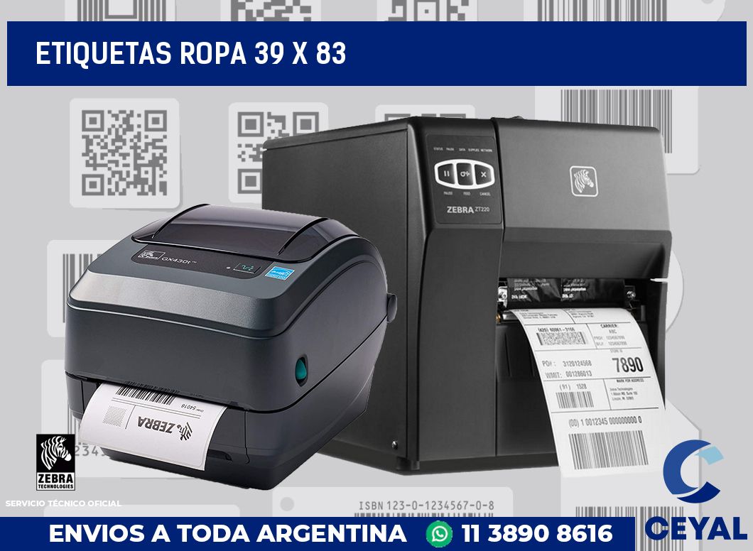 etiquetas ropa 39 x 83