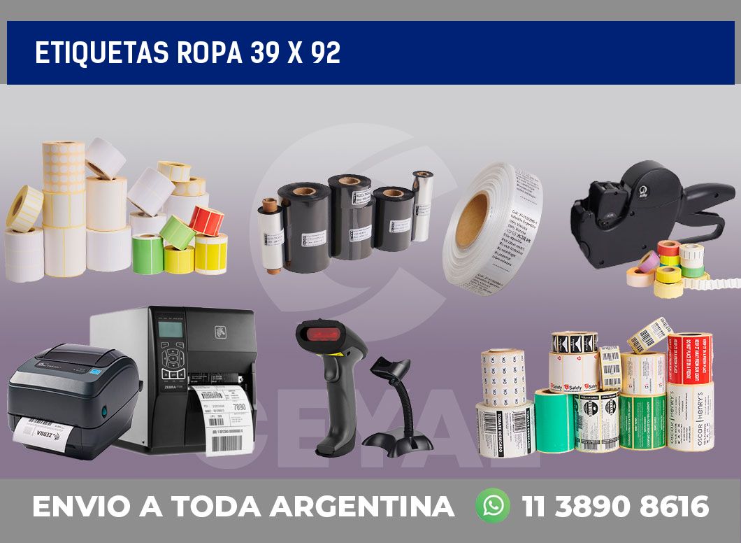 etiquetas ropa 39 x 92