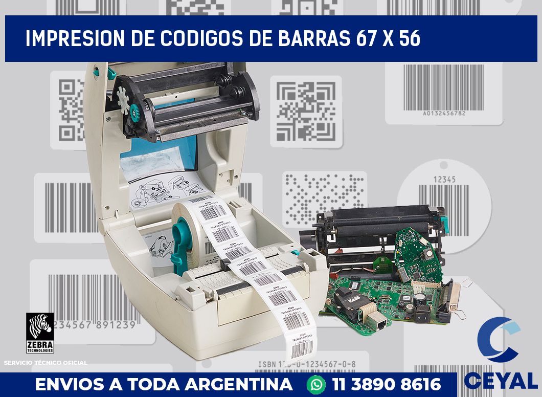 impresion de codigos de barras 67 x 56