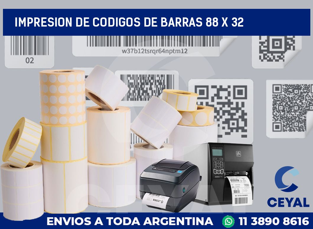 impresion de codigos de barras 88 x 32