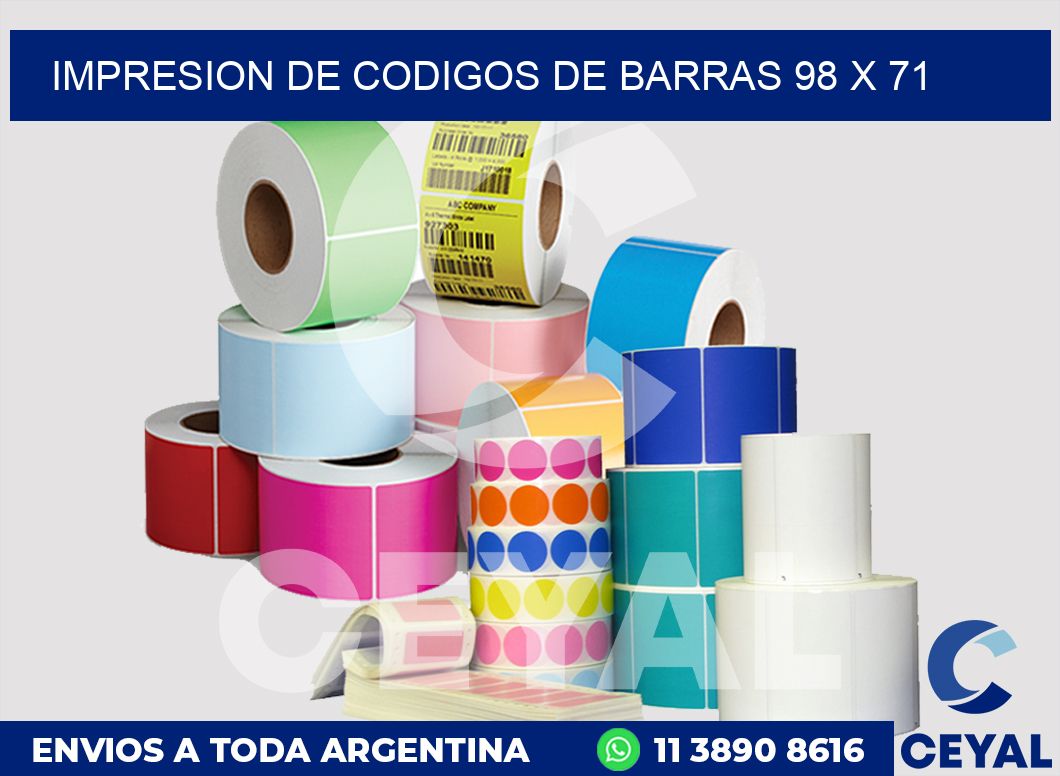 impresion de codigos de barras 98 x 71