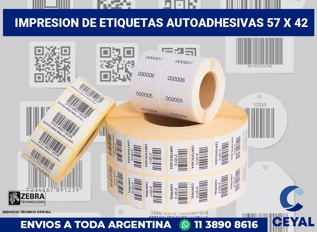 impresion de etiquetas autoadhesivas 57 x 42