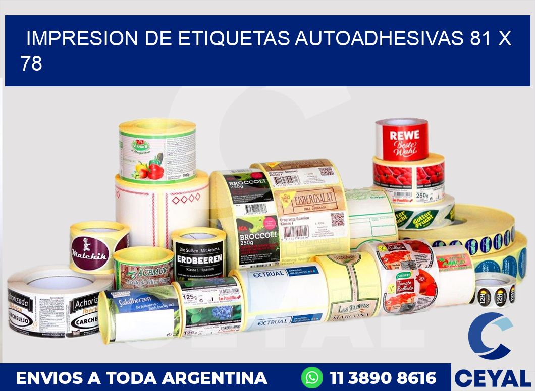 impresion de etiquetas autoadhesivas 81 x 78