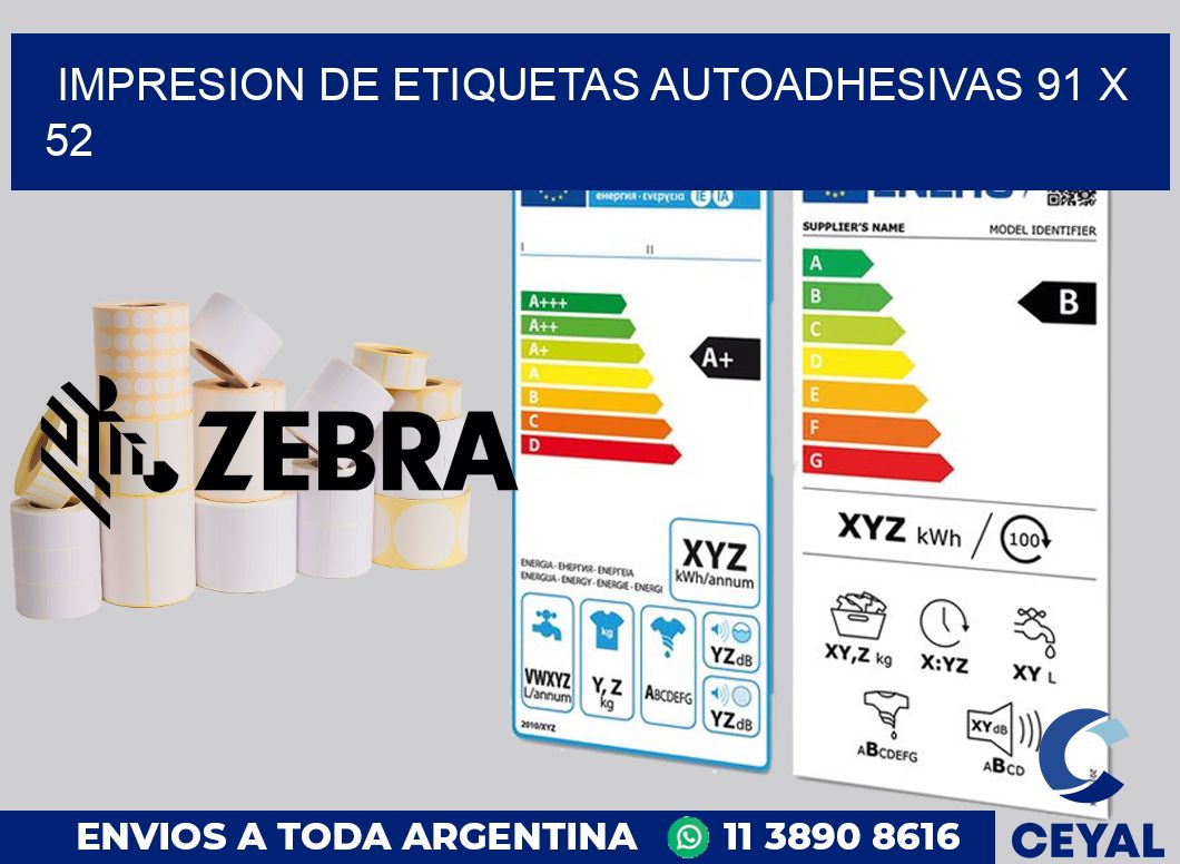 impresion de etiquetas autoadhesivas 91 x 52