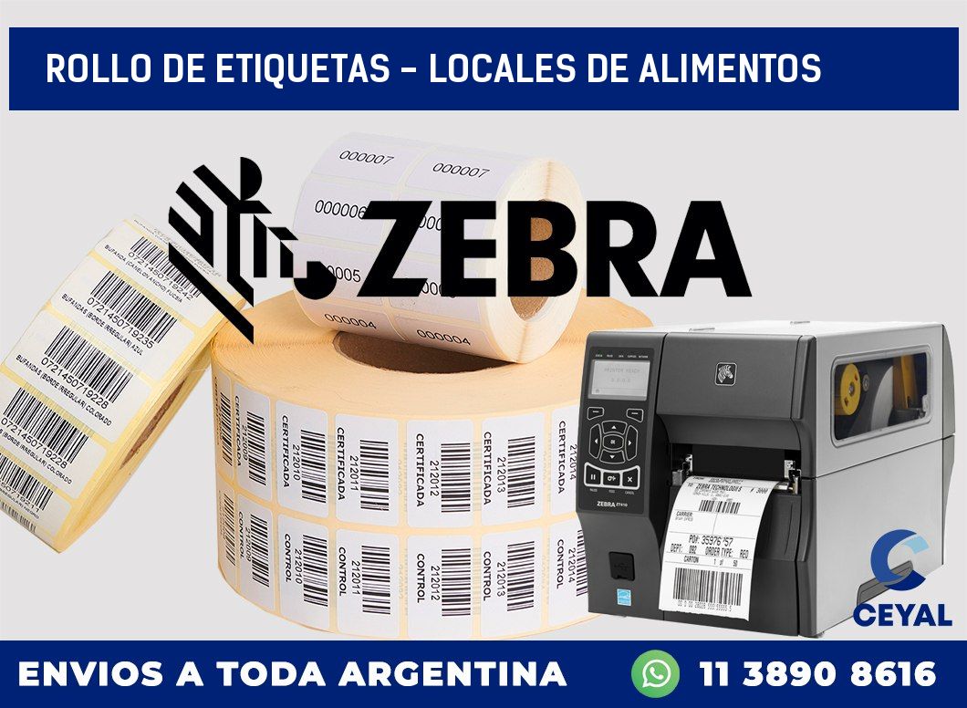 rollo de etiquetas – locales de alimentos