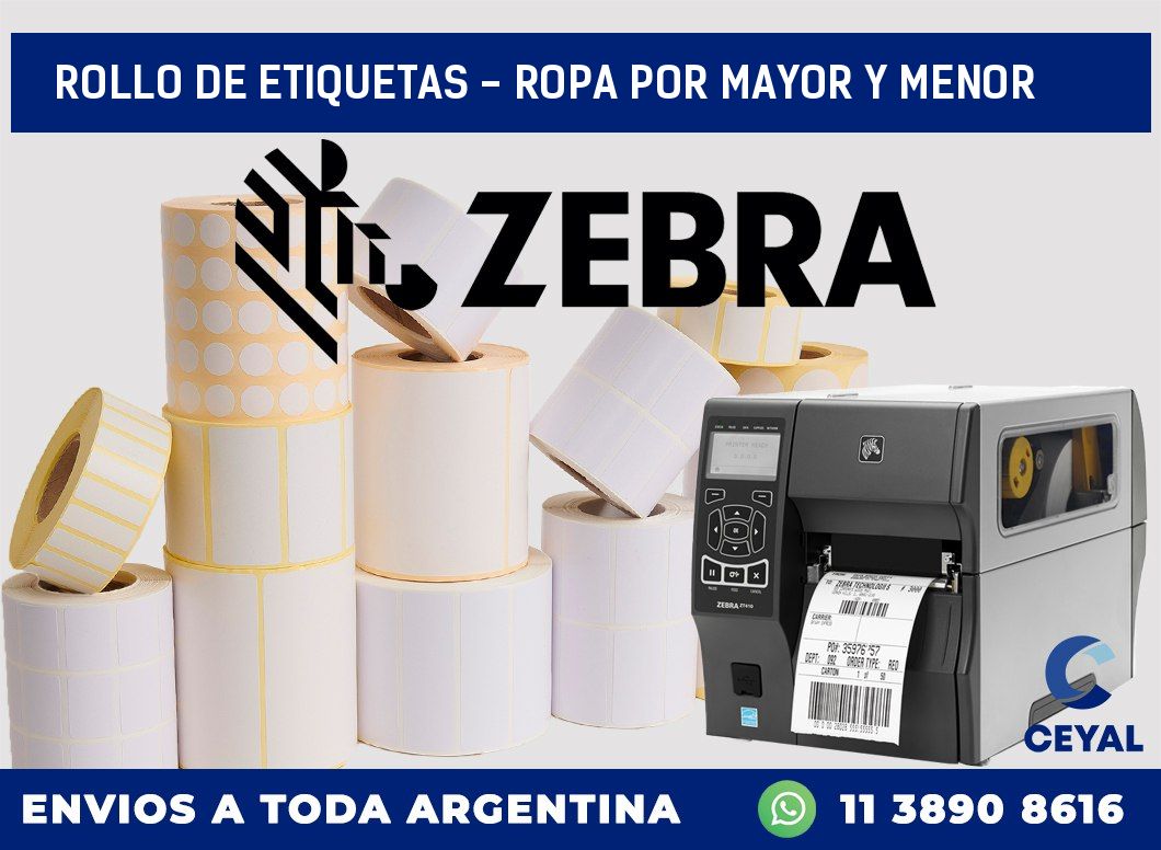 rollo de etiquetas – ropa por mayor y menor