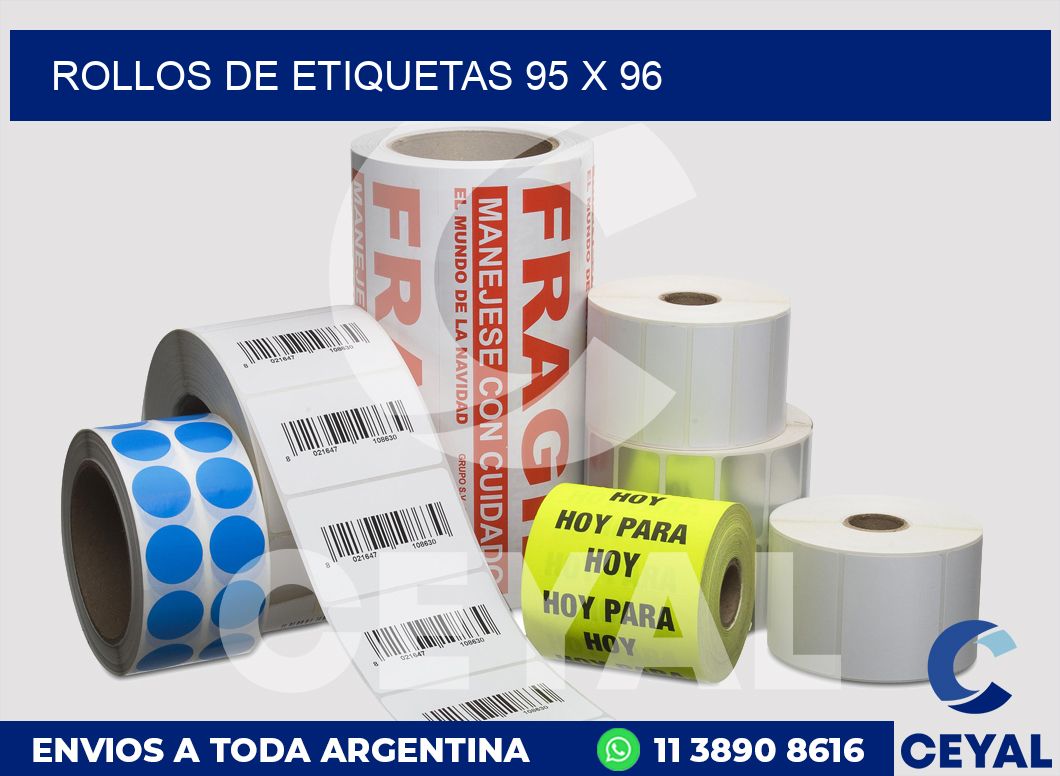 rollos de etiquetas 95 x 96