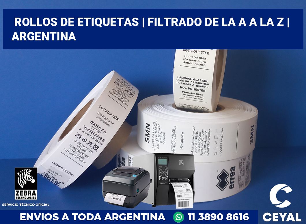 rollos de etiquetas | Filtrado de la A a la Z | Argentina