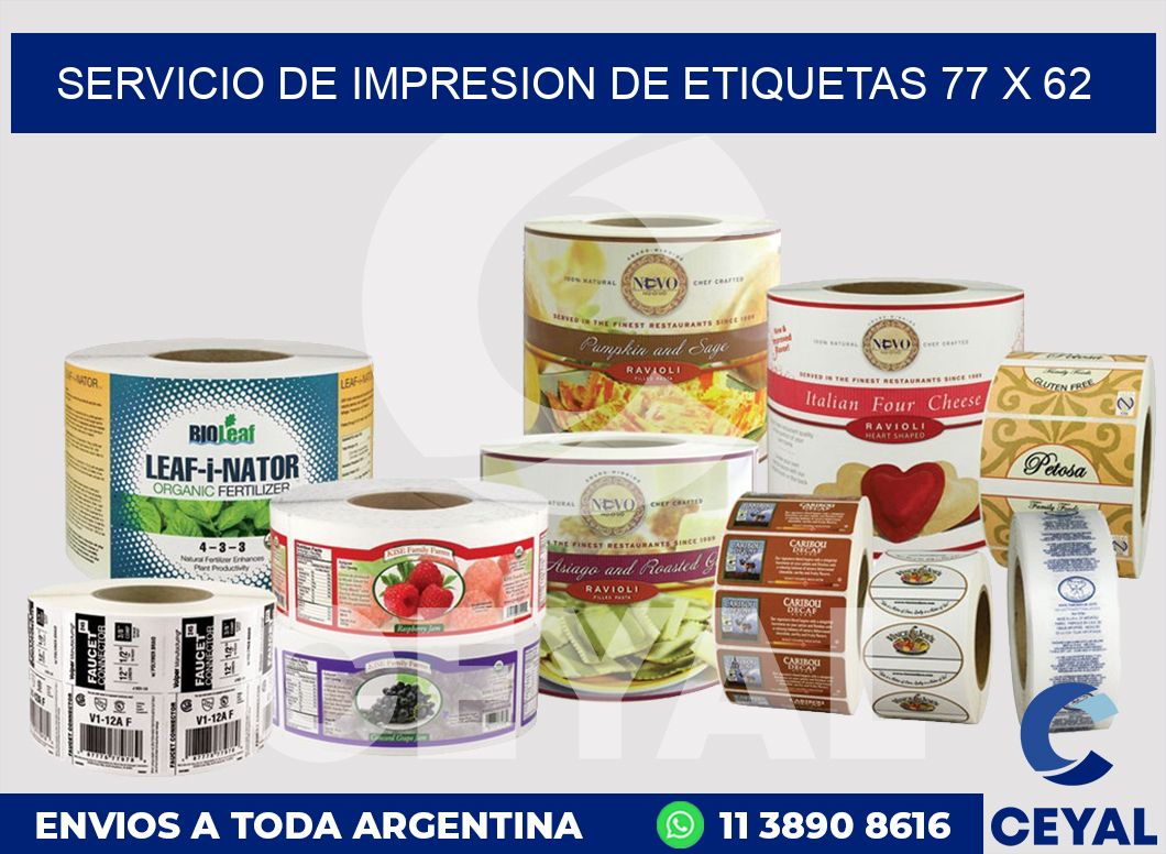 servicio de impresion de etiquetas 77 x 62