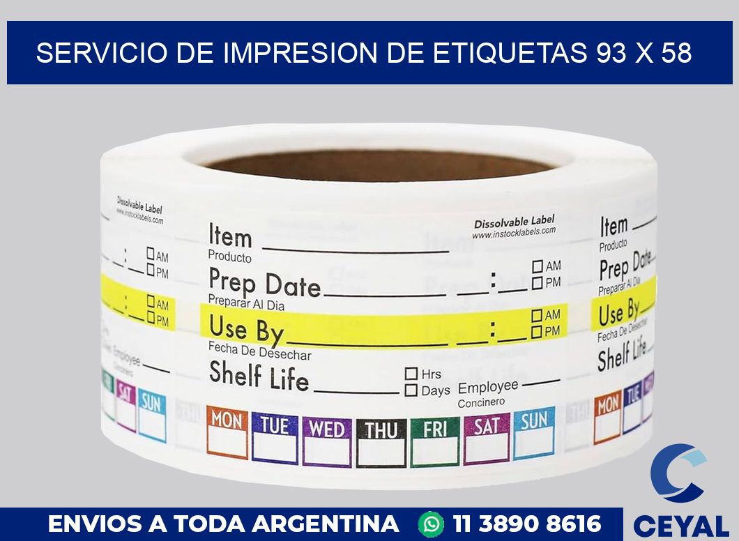 servicio de impresion de etiquetas 93 x 58