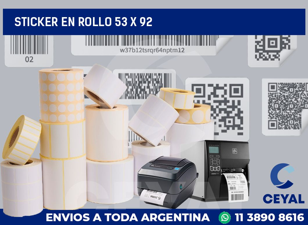 sticker en rollo 53 x 92