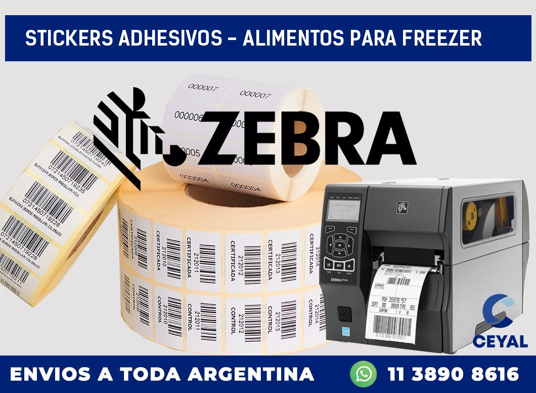 stickers adhesivos - alimentos para freezer