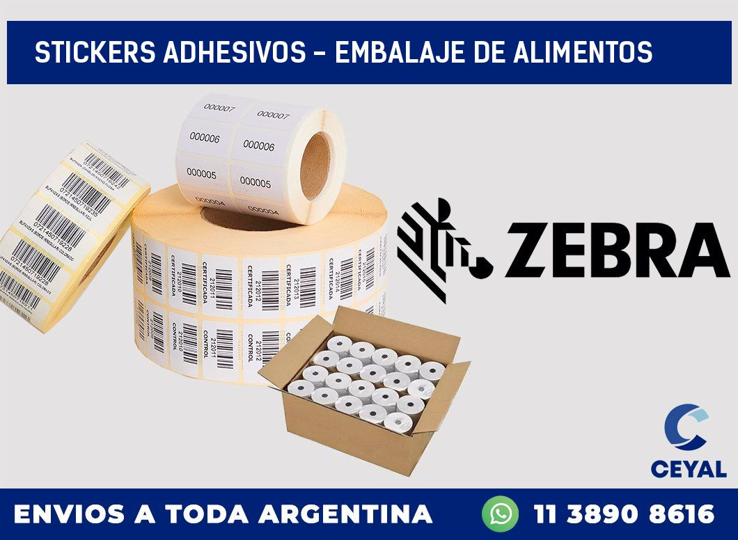 stickers adhesivos - embalaje de alimentos