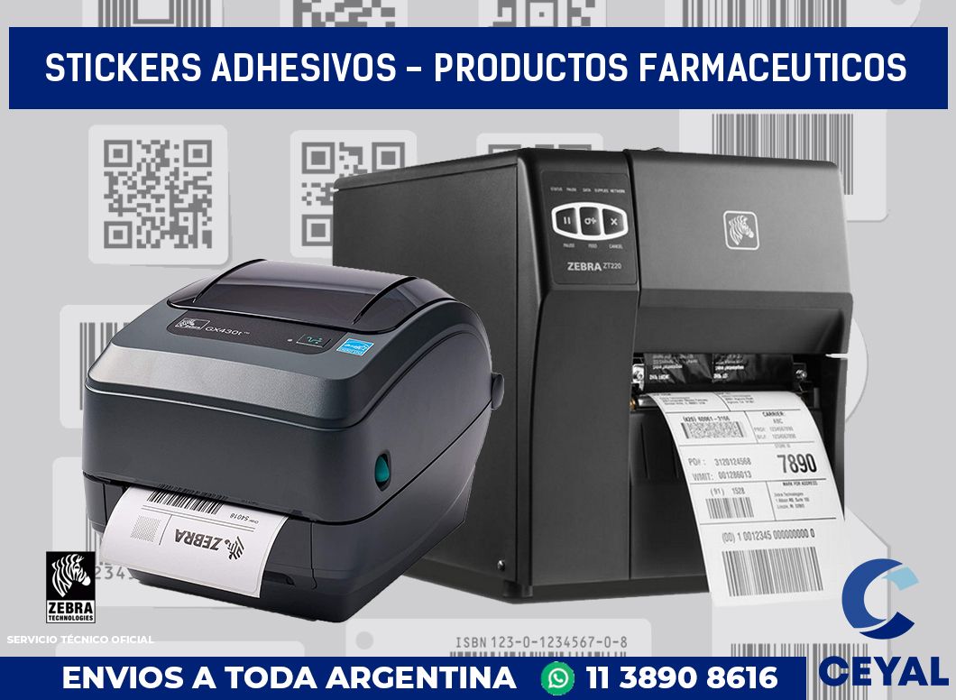 stickers adhesivos - productos farmaceuticos