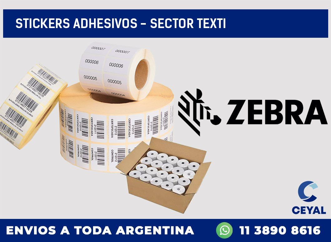 stickers adhesivos – sector texti
