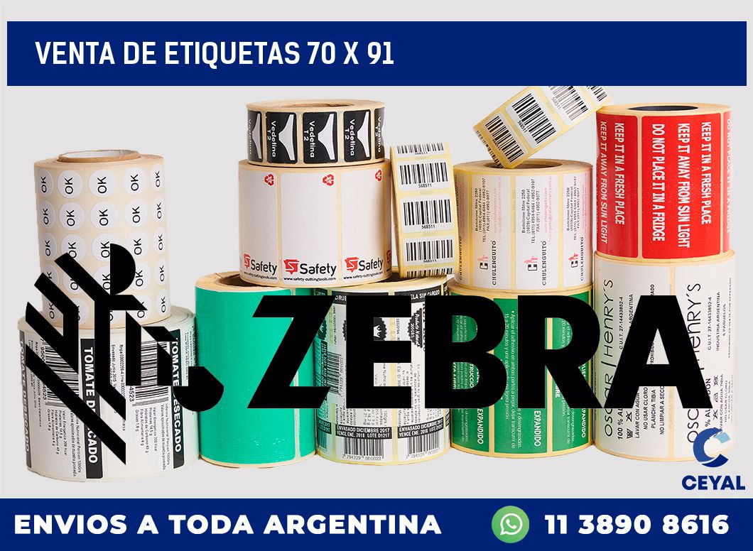 venta de etiquetas 70 x 91