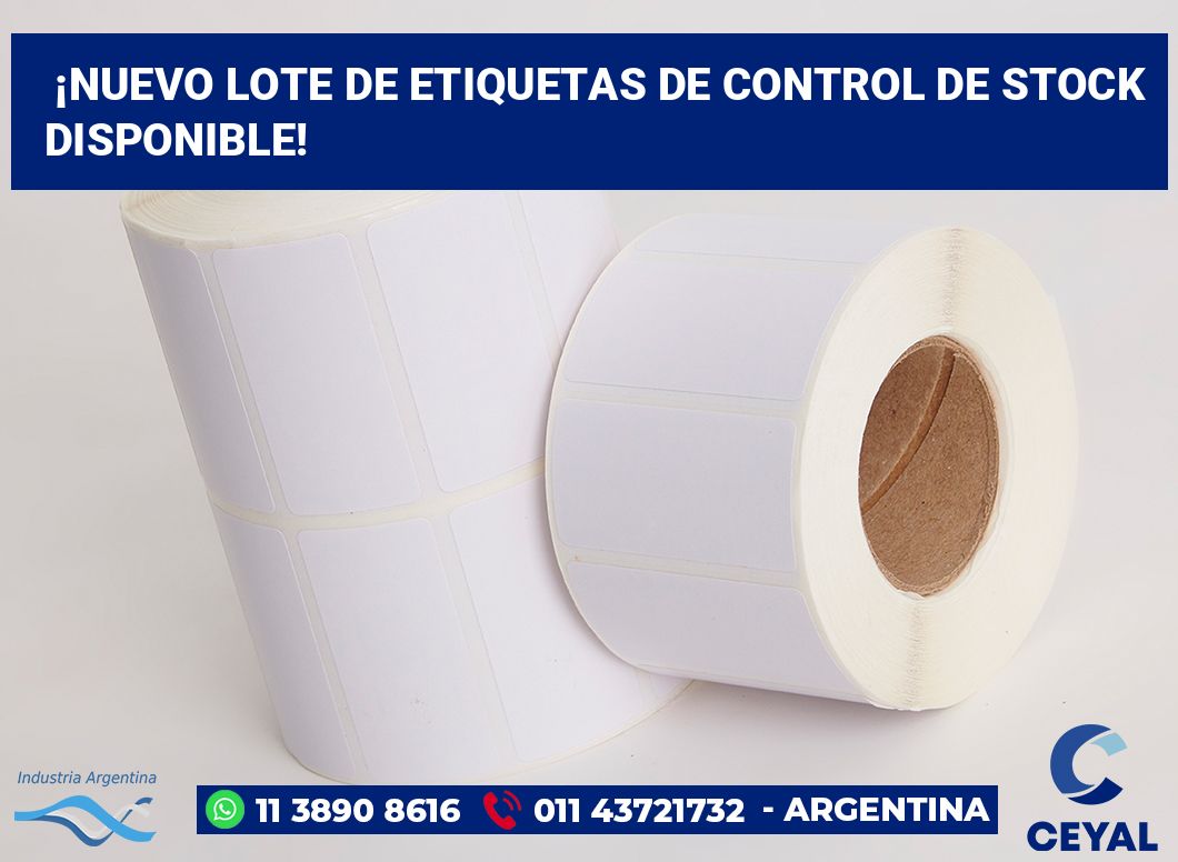 ¡Nuevo Lote de Etiquetas de Control de Stock Disponible!