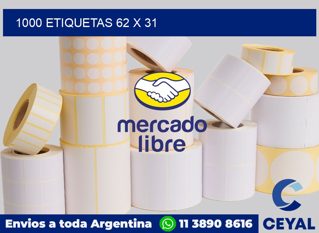 1000 etiquetas 62 x 31