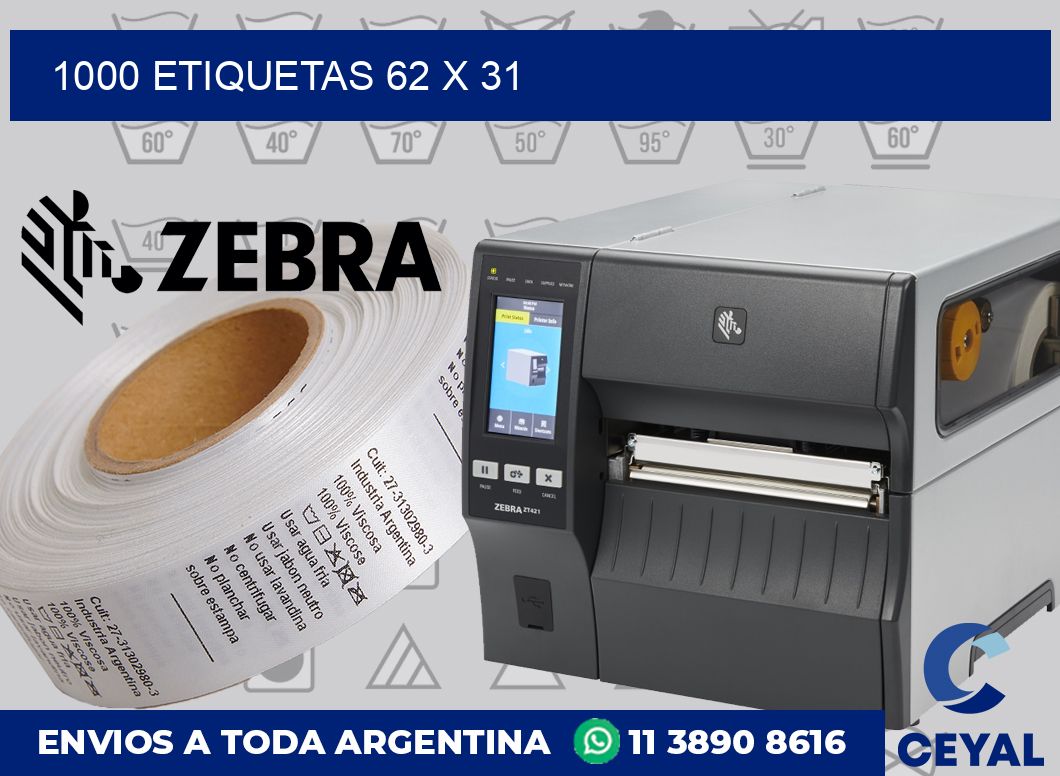1000 etiquetas 62 x 31