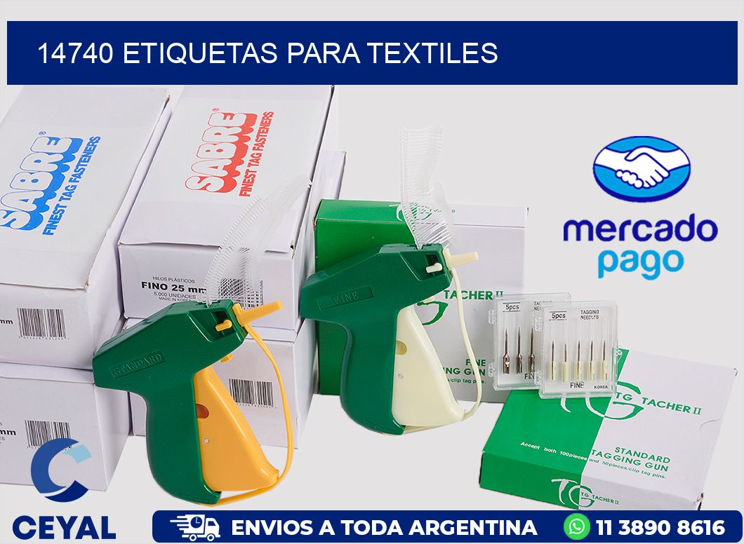 14740 etiquetas para textiles