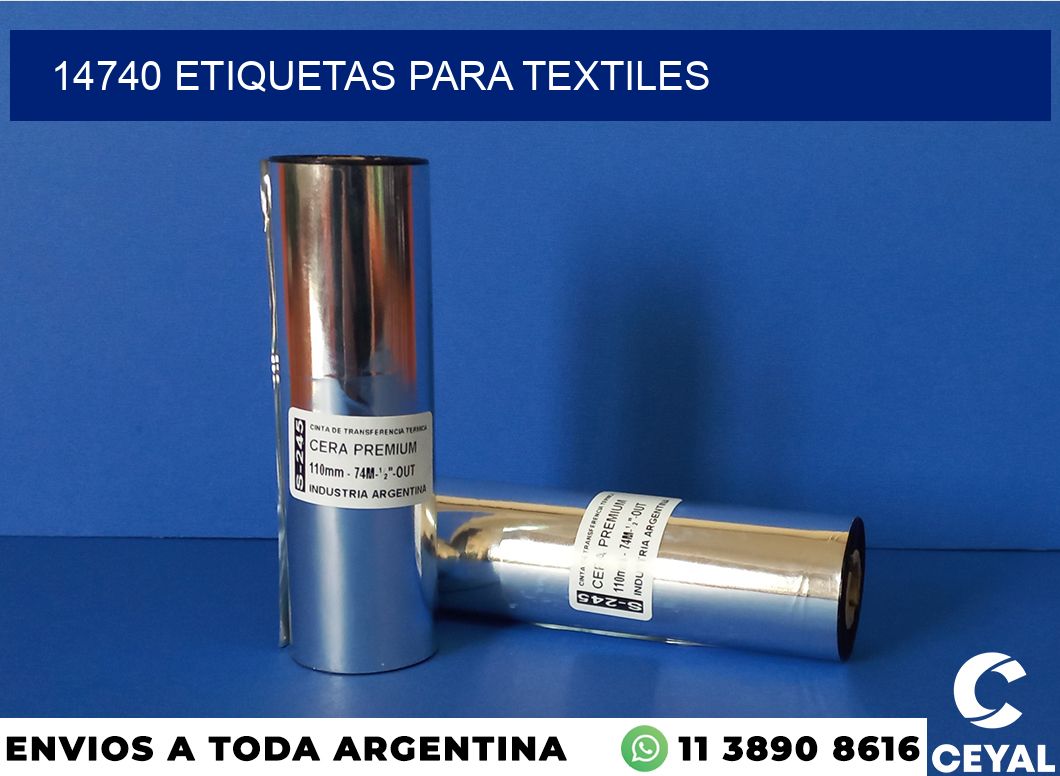 14740 etiquetas para textiles