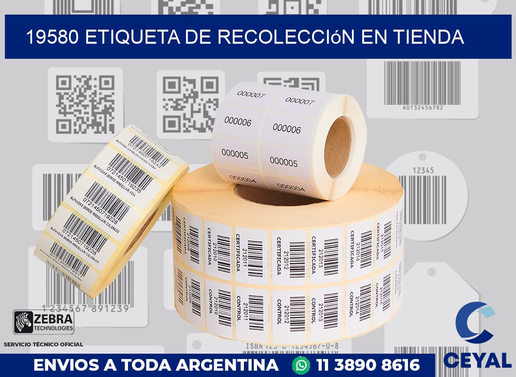 19580 Etiqueta de recolección en tienda