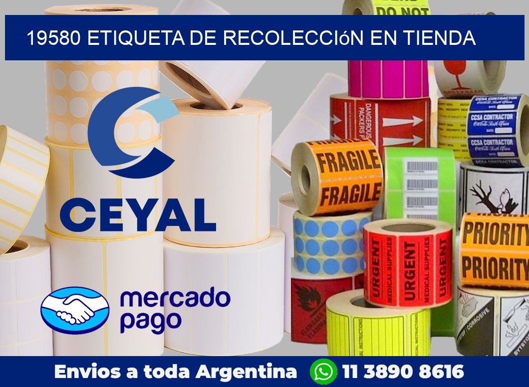 19580 Etiqueta de recolección en tienda