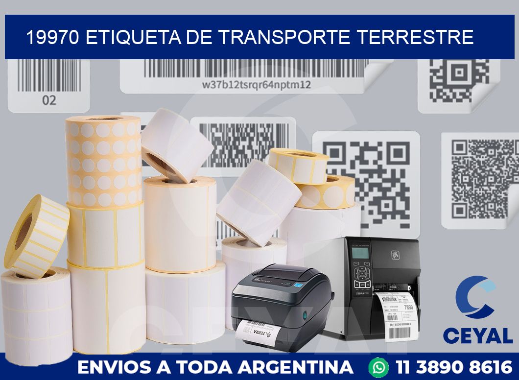 19970 Etiqueta de transporte terrestre