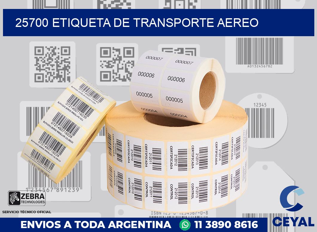 25700 Etiqueta de transporte aereo