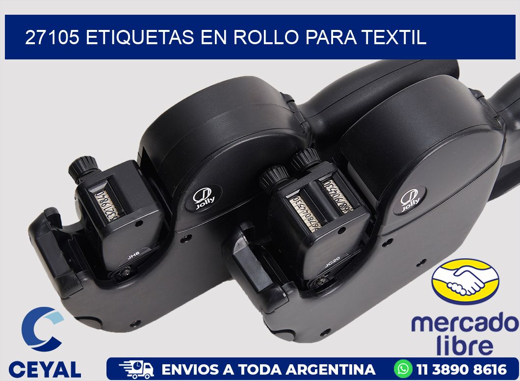 27105 etiquetas en rollo para textil