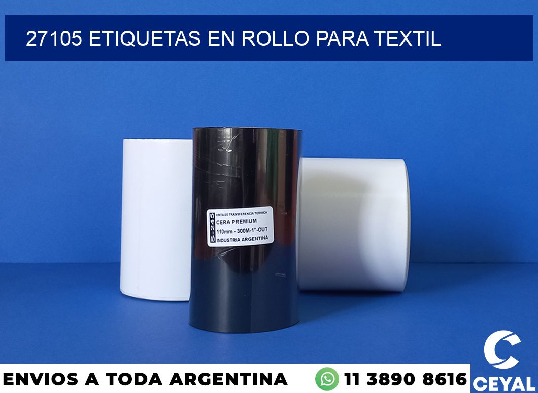 27105 etiquetas en rollo para textil