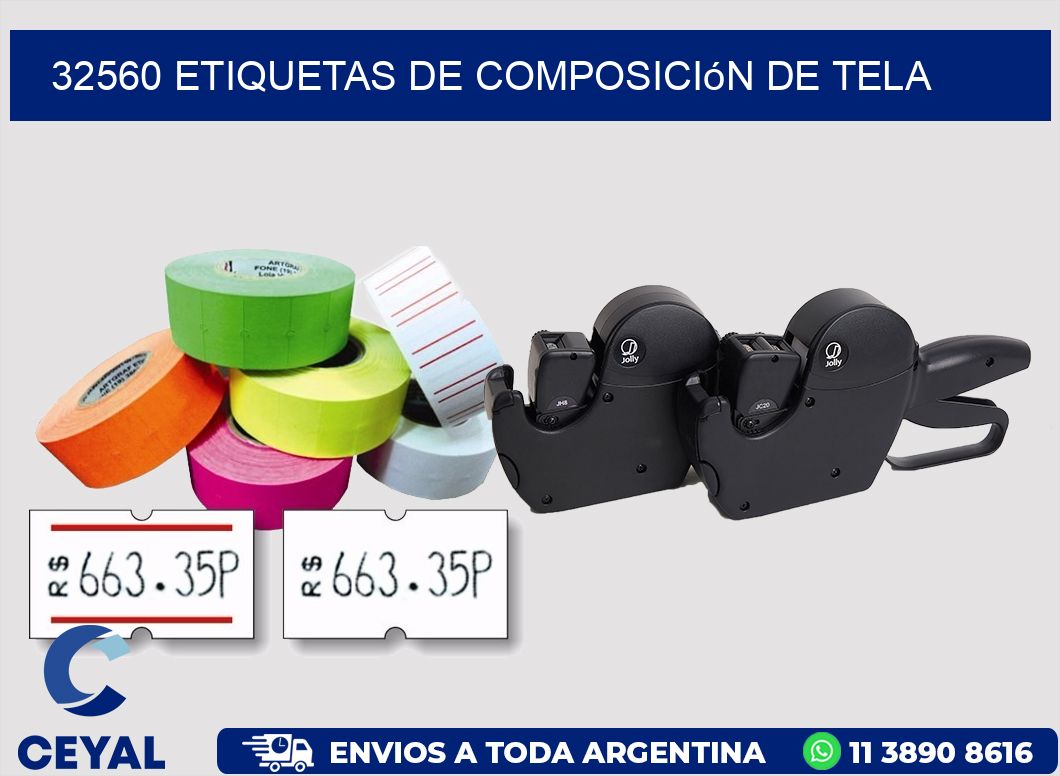 32560 Etiquetas de Composición de Tela