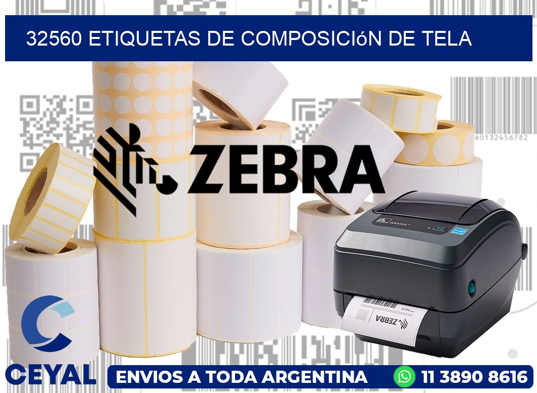 32560 Etiquetas de Composición de Tela